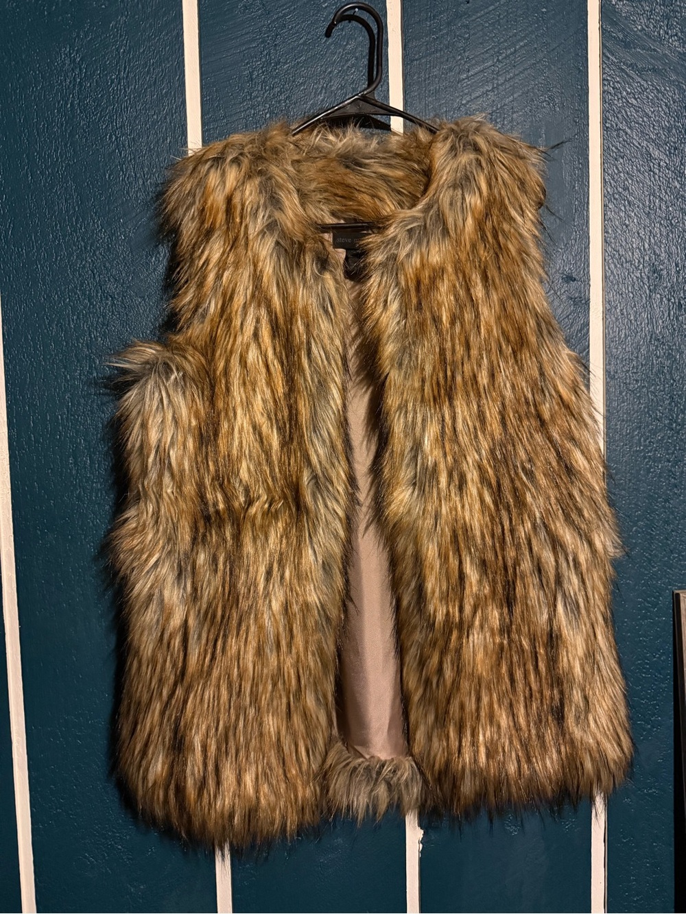Steve Madden Faux Fur Vest in Brown and Tan